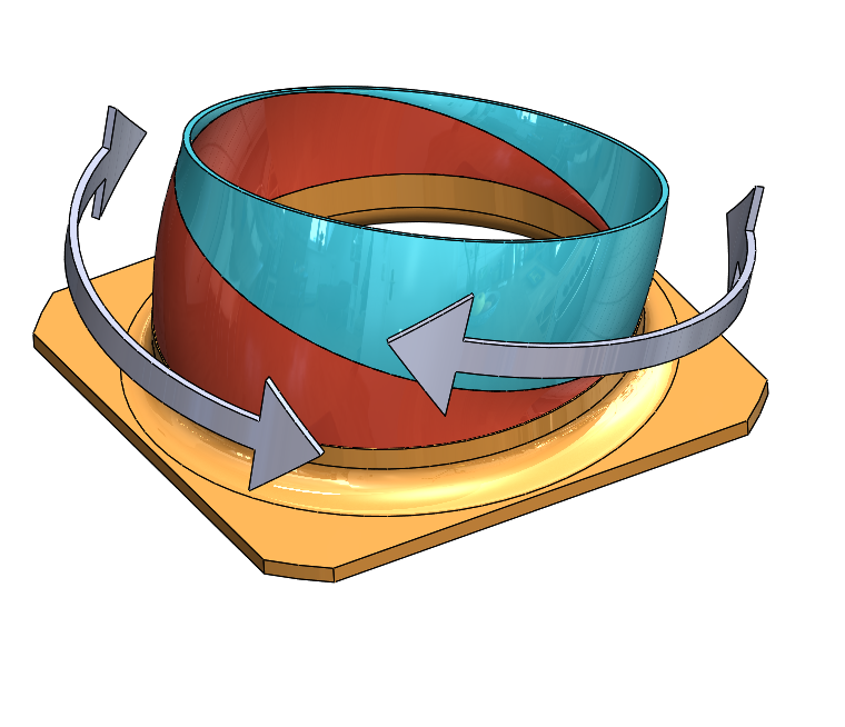 REM CAD concept showing two angled rotating envelope elements